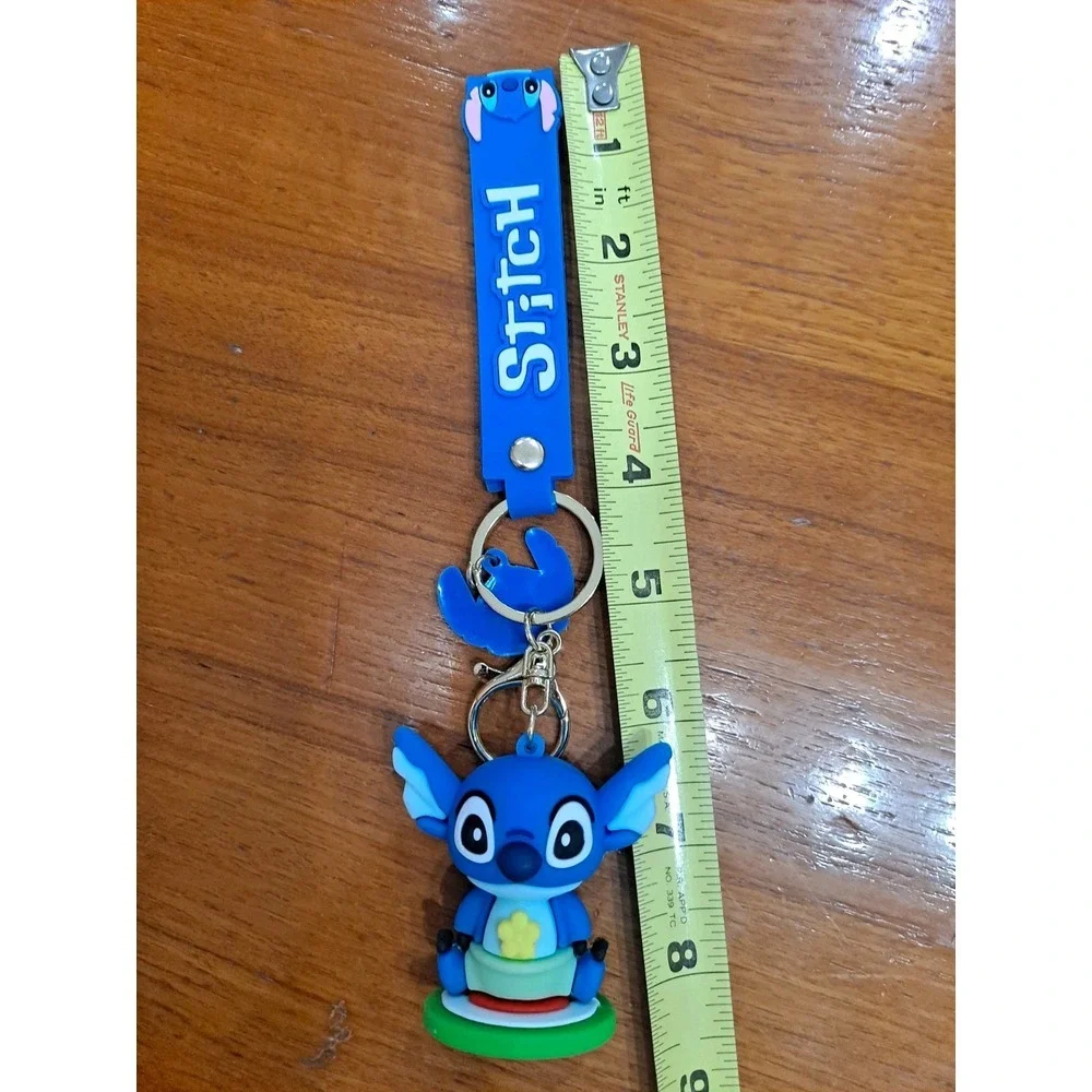New Disney‎ Stitch PVC Keychain Figure Backpack Clip Keyring Pendant Wristlet